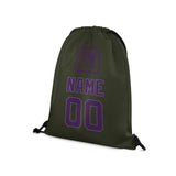 Custom Olive Purple Drawstring Bag