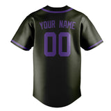 Custom Olive & Light Purple Colors Design Sports Baseball Jersey