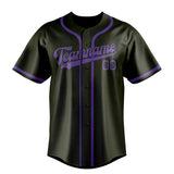 Custom Olive & Light Purple Colors Design Sports Baseball Jersey