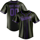 Custom Olive & Light Purple Colors Design Sports Baseball Jersey