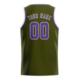Custom Olive & Light Purple Colors Design Sports Basketball Jersey