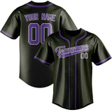 Custom Olive & Light Purple Colors Design Sports Baseball Jersey