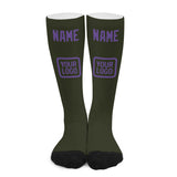 Custom Olive Light Purple Knee-High Sock