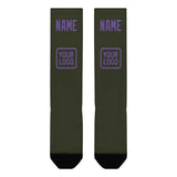 Custom Olive Light Purple Knee-High Sock