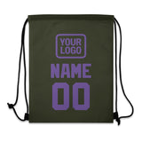 Custom Olive Light Purple Drawstring Bag