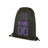 Custom Olive Light Purple Drawstring Bag