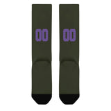 Custom Olive Light Purple Knee-High Sock