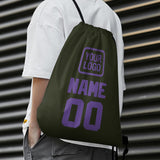 Custom Olive Light Purple Drawstring Bag
