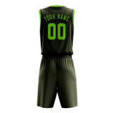 Custom Olive Emerald Green Basketball Set