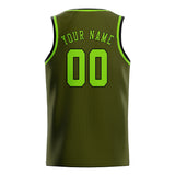 Custom Olive & Emerald Green Colors Design Sports Basketball Jersey