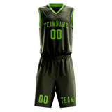 Custom Olive Emerald Green Basketball Set