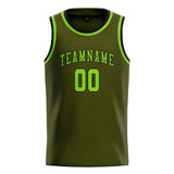 Custom Olive & Emerald Green Colors Design Sports Basketball Jersey
