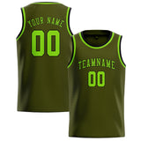 Custom Olive & Emerald Green Colors Design Sports Basketball Jersey