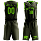 Custom Olive Emerald Green Basketball Set