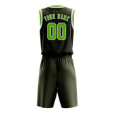 Custom Olive Emerald Green Basketball Set