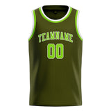 Custom Olive & Emerald Green Colors Design Sports Basketball Jersey