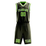 Custom Olive Emerald Green Basketball Set