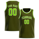 Custom Olive & Emerald Green Colors Design Sports Basketball Jersey