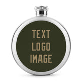 Custom Olive Light Khaki Hip Flask