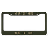 Custom Olive Light Khaki License Plate Frame
