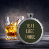 Custom Olive Light Khaki Hip Flask