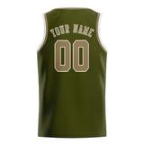 Custom Olive & Light Khaki Colors Design Sports Basketball Jersey