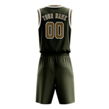 Custom Olive Light Khaki Basketball Set
