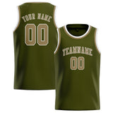 Custom Olive & Light Khaki Colors Design Sports Basketball Jersey