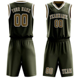 Custom Olive Light Khaki Basketball Set