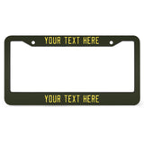 Custom Olive Light Yellow License Plate Frame