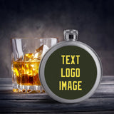Custom Olive Light Yellow Hip Flask