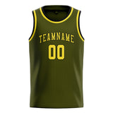 Custom Olive & Light Yellow Colors Design Sports Basketball Jersey