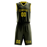 Custom Olive Light Yellow Basketball Set