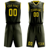 Custom Olive Light Yellow Basketball Set