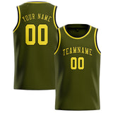 Custom Olive & Light Yellow Colors Design Sports Basketball Jersey