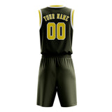 Custom Olive Light Yellow Basketball Set