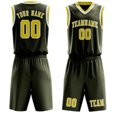 Custom Olive Light Yellow Basketball Set