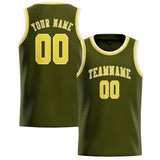 Custom Olive & Light Yellow Colors Design Sports Basketball Jersey