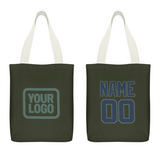 Custom Olive Blue Canvas Tote Bag