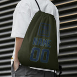 Custom Olive Blue Drawstring Bag