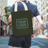 Custom Olive Blue Canvas Tote Bag