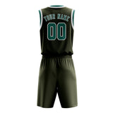 Custom Olive Blue Green Basketball Set