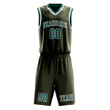 Custom Olive Blue Green Basketball Set
