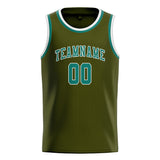 Custom Olive & Blue Green Colors Design Sports Basketball Jersey