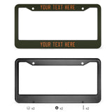 Custom Olive Orange License Plate Frame