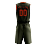 Custom Olive Orange Basketball Set