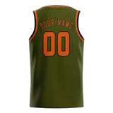 Custom Olive & Orange Colors Design Sports Basketball Jersey