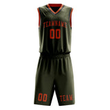 Custom Olive Orange Basketball Set