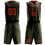 Custom Olive Orange Basketball Set
