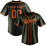 Custom Olive & Orange Colors Design Sports Baseball Jersey